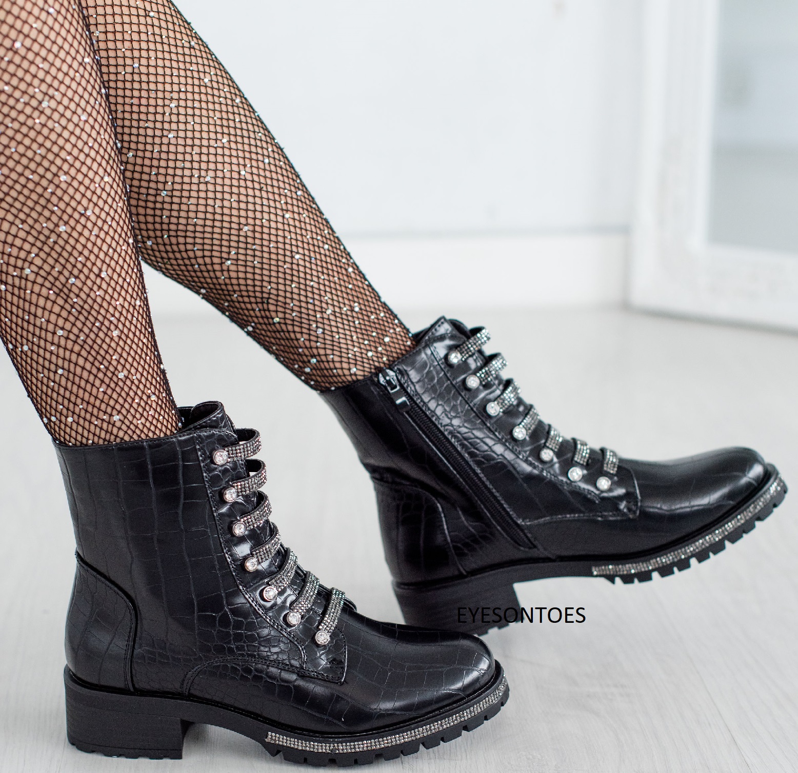 chelsea boots with diamante